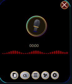 Voice Transcript - plný widget s vizualizérem